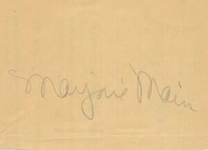 Marjorie Main signature